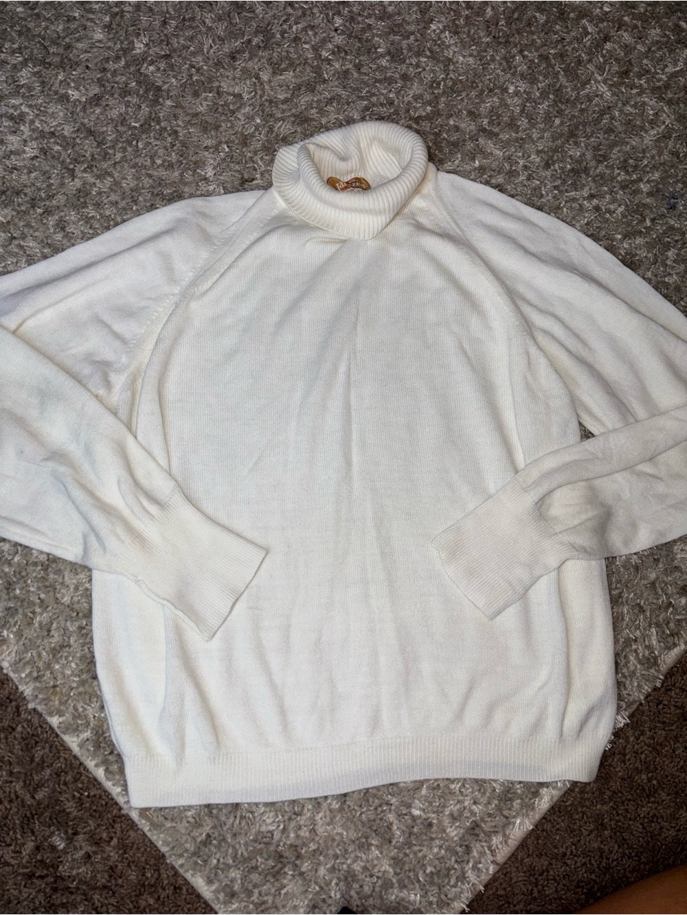 Vintage Jantzen Made in USA White Knit Turtleneck Sweater